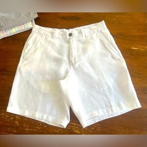 Tasso Elba Linen White Men's Shorts